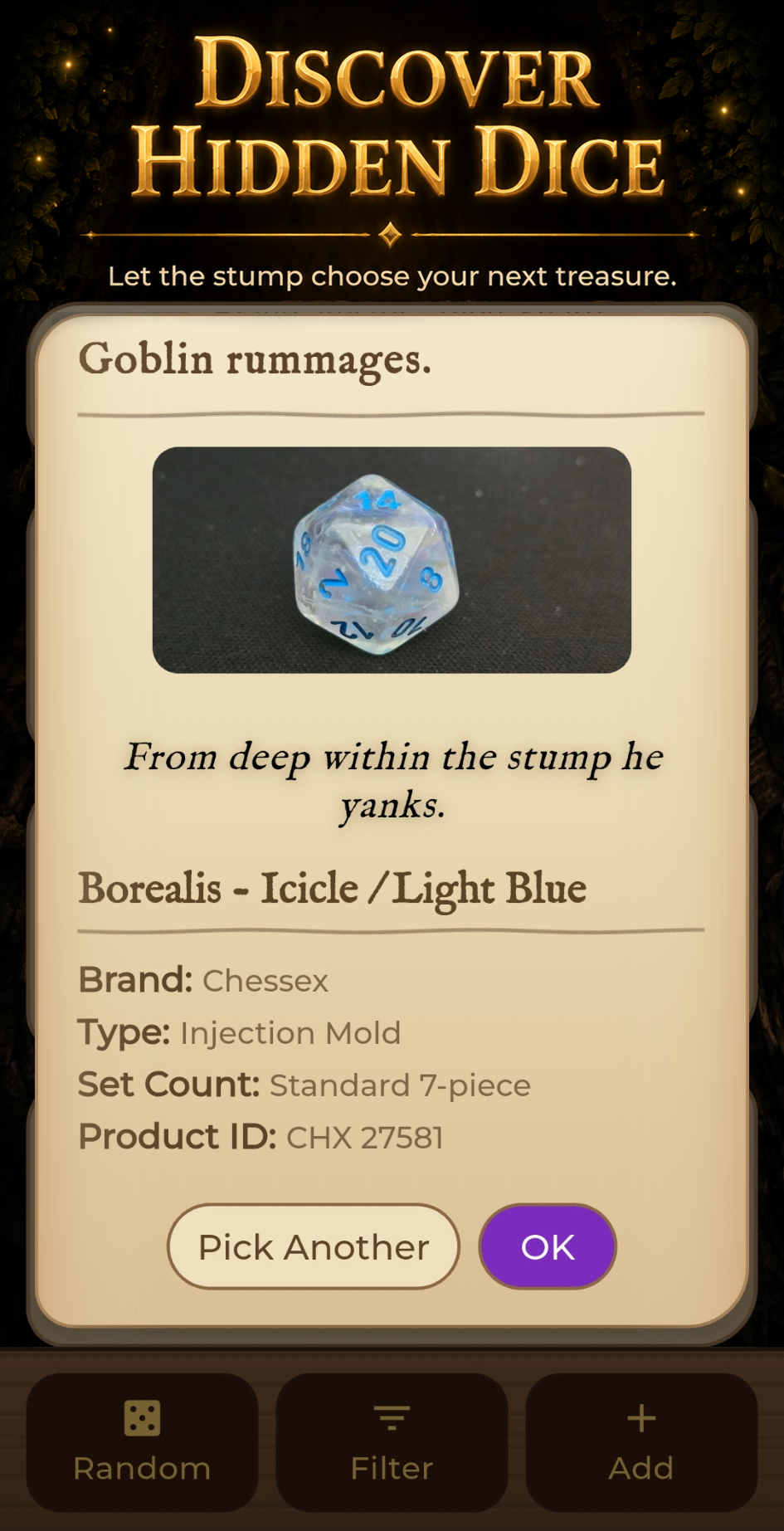 Discover hidden dice